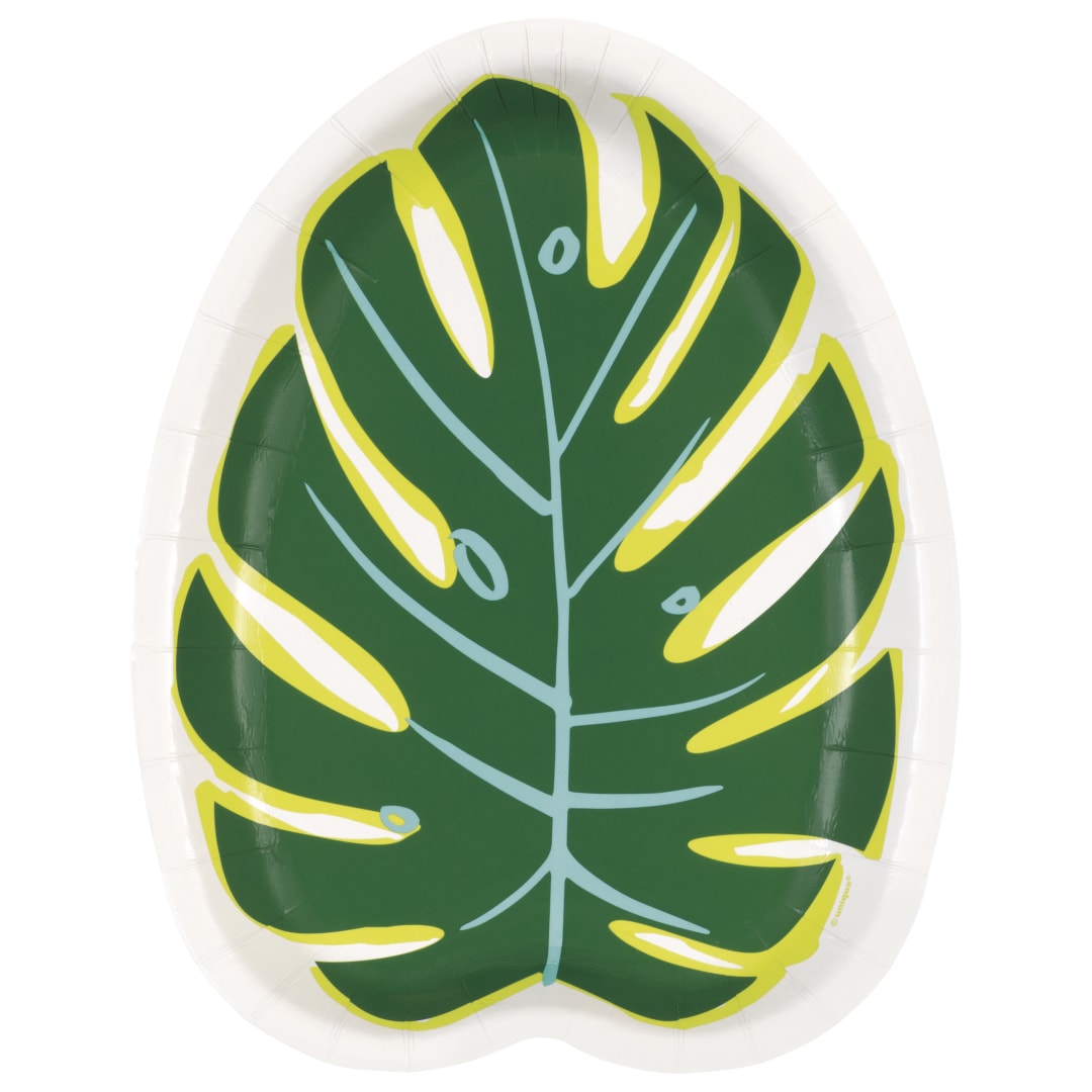 Tropical Vibes Leaf-Shaped 9.25" Dinner Plates, 8ct