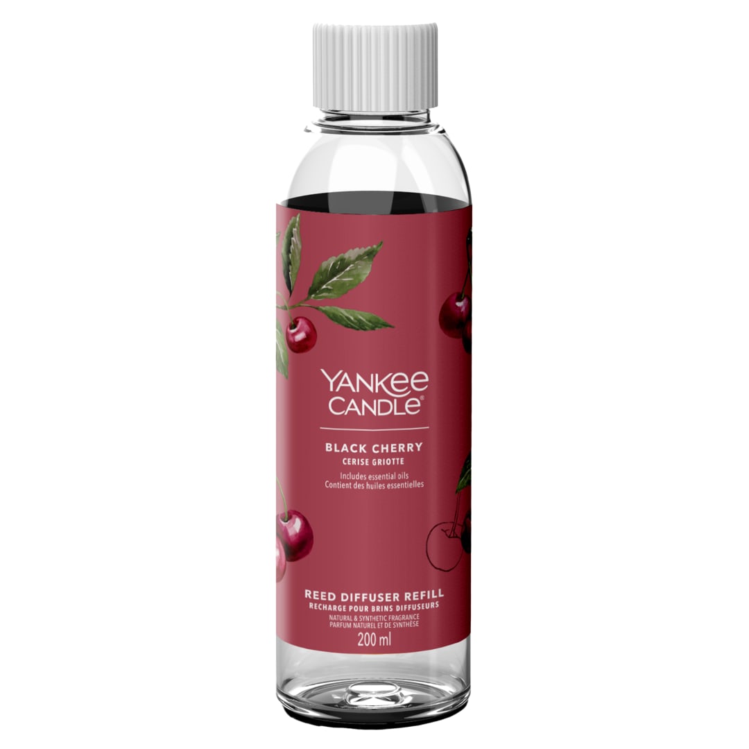 Yankee Candle Signature Recambio para difusor de varillas | Cereza negra | 200 ml | Hasta 20 semanas de fragancia | Regalo perfecto para mujeres