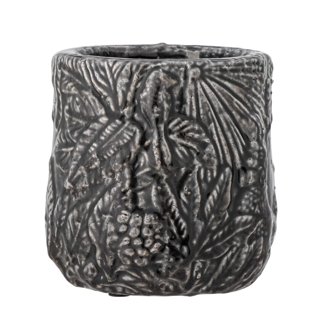 82060843 - Nikou Deco Flowerpot, Black, Terracotta STOCK: 104