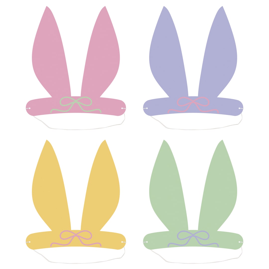 Easter Pals Bunny Ears Paper Party Headbands, 4ct