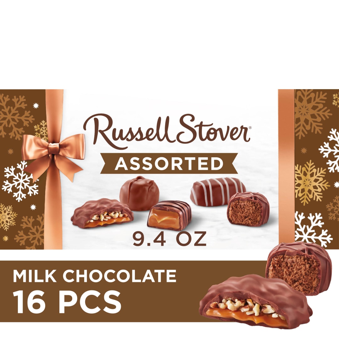 RUSSELL STOVER Christmas Milk Chocolate Candy Assortment Gift Box, 9.4 oz.