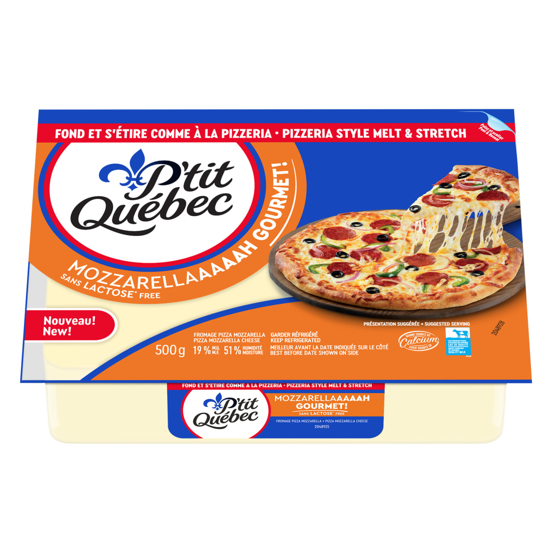 P'tit Québec Gourmet Pizza Mozzarella Cheese, Lactose Free, 500g