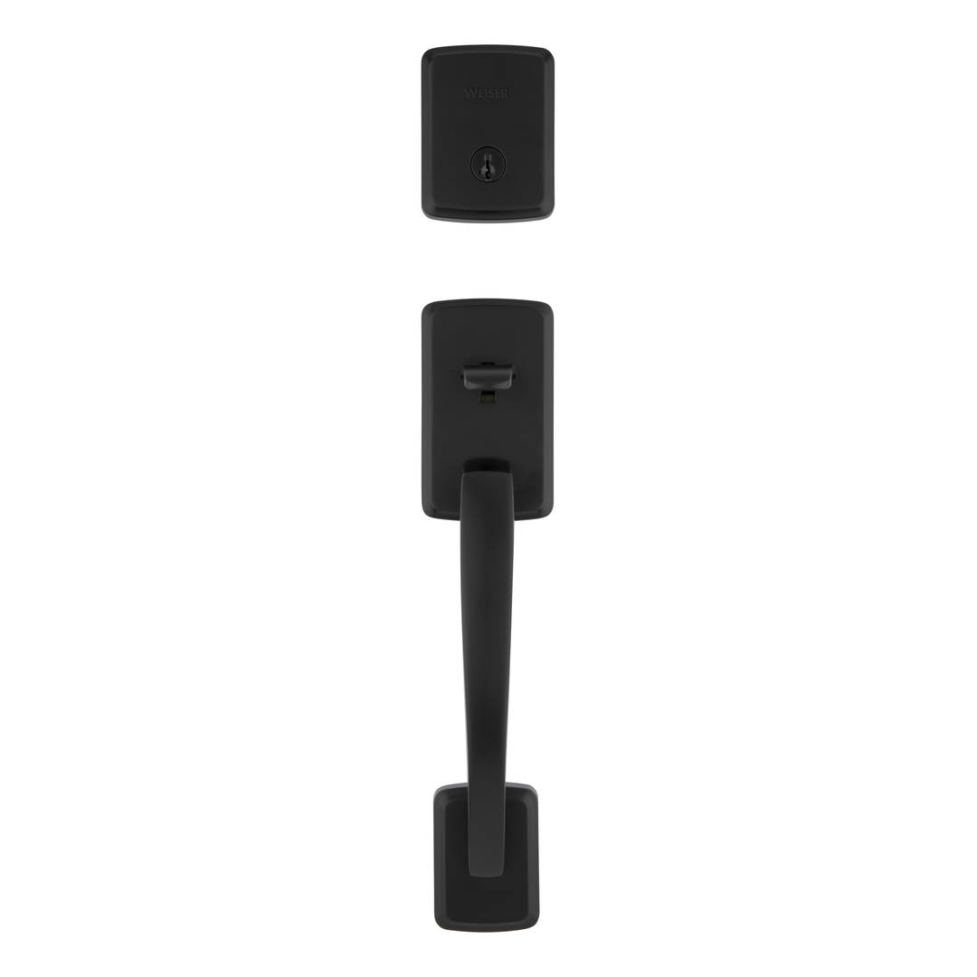 Brentford Single Cylinder Exterior Only Handleset featuring SmartKey Security in Matte Black