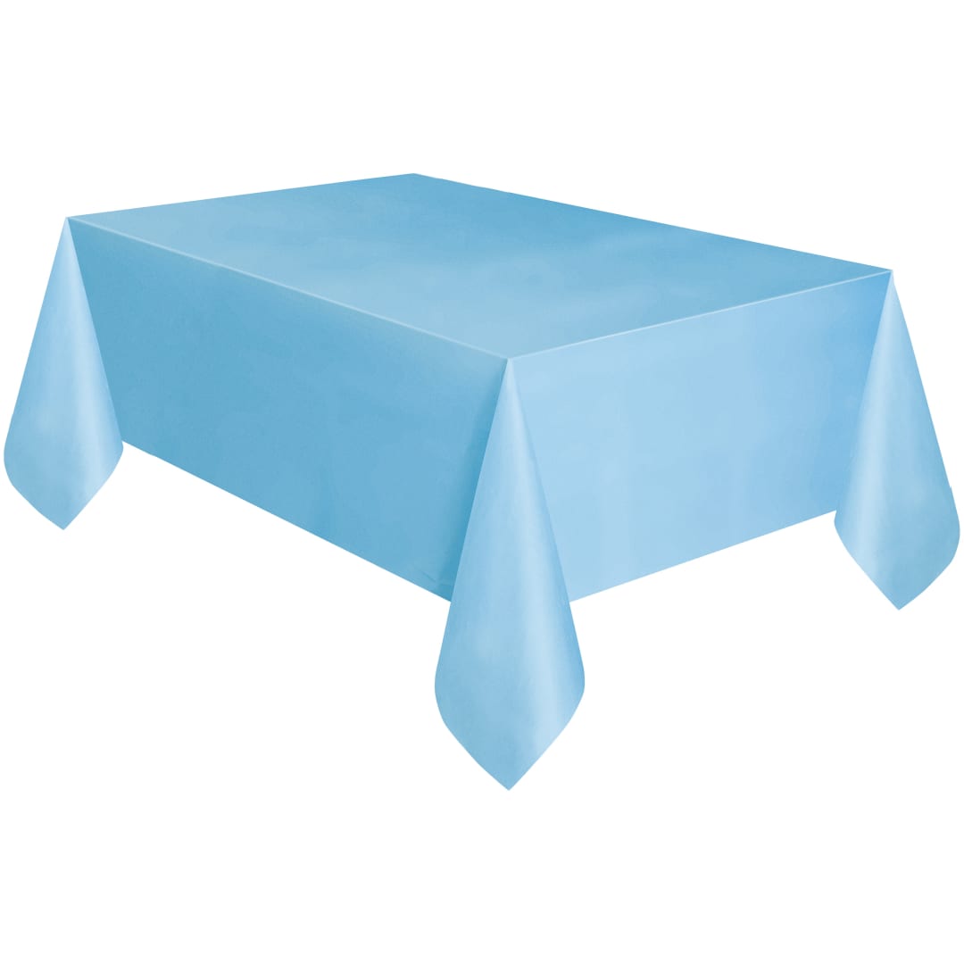 Powder Blue Solid Rectangular Plastic Table Cover, 54" x 108"