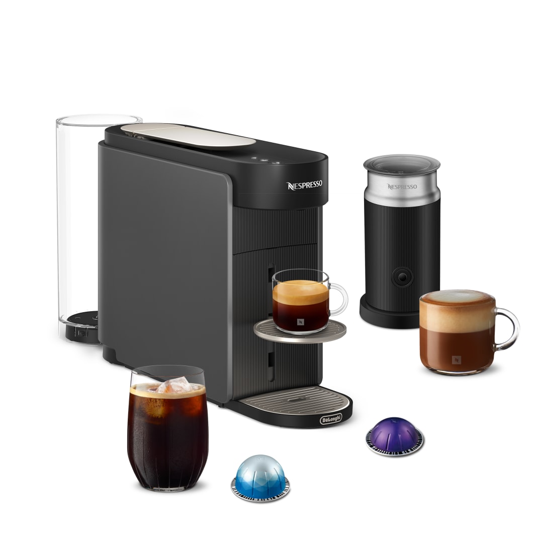 Nespresso Vertuo Up Coffee and Espresso Maker with Milk Frother by De'Longhi, Graphite