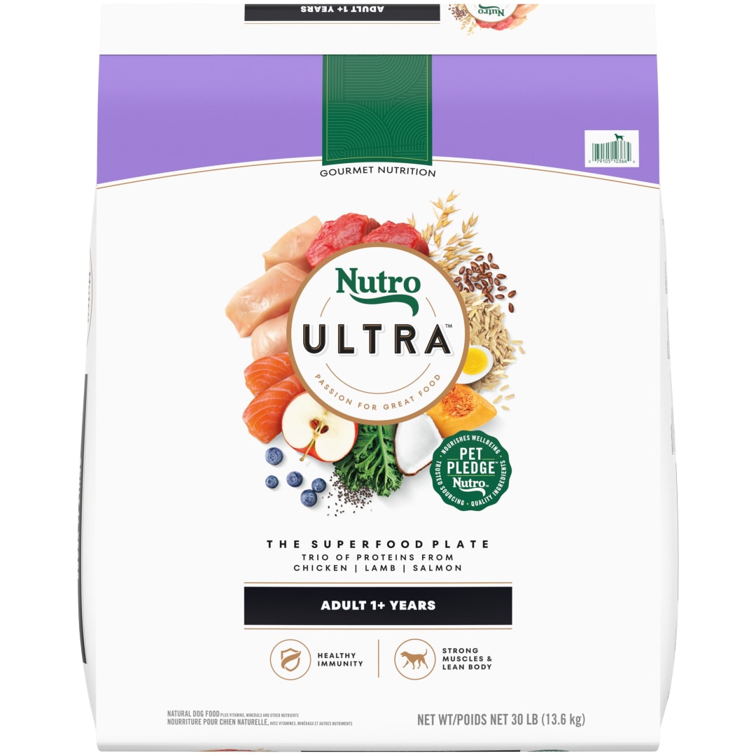 Nutro Ultra Adult Dry Dog Food with a Trio of Proteins from Chicken, Lamb and Salmon, 4 lb Bag