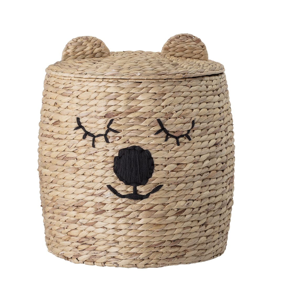 82040701 - Dolma Basket w/Lid, Nature, Water Hyacinth STOCK: 300