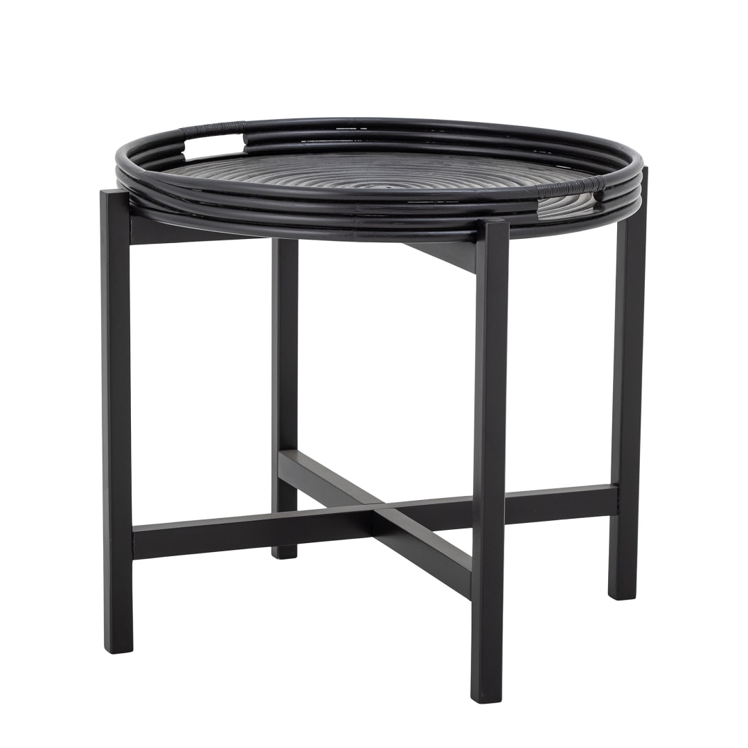 82057413 - Milli Tray Table, Black, Rattan STOCK: 31