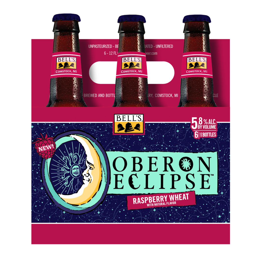 Oberon Eclipse Raspberry Wheat Ale Beer, 6 Pack, 12 fl oz Bottles