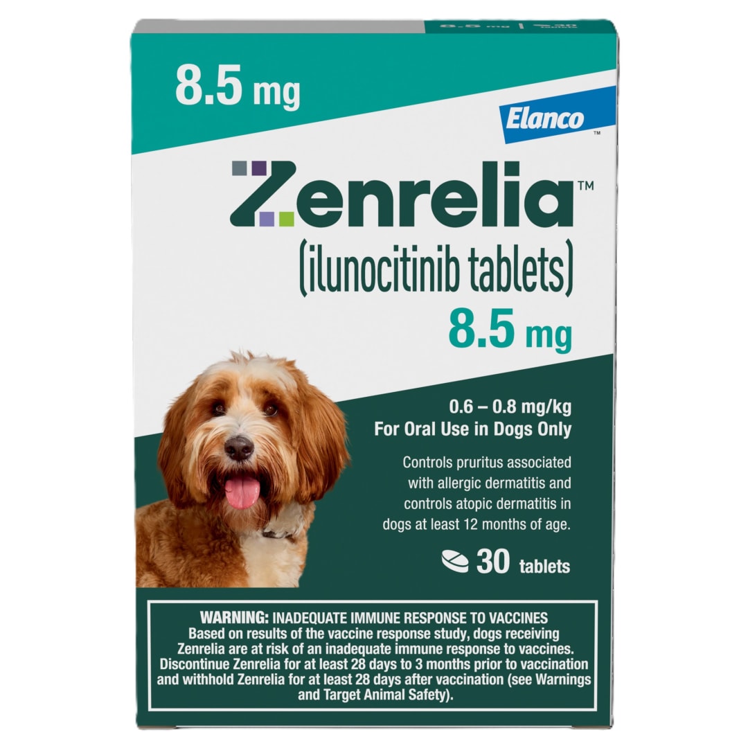 Zenrelia (Ilunocitinib Tablet) | Once Daily Prescription Itch Relief for Dogs | 8.5 mg (30 Count)