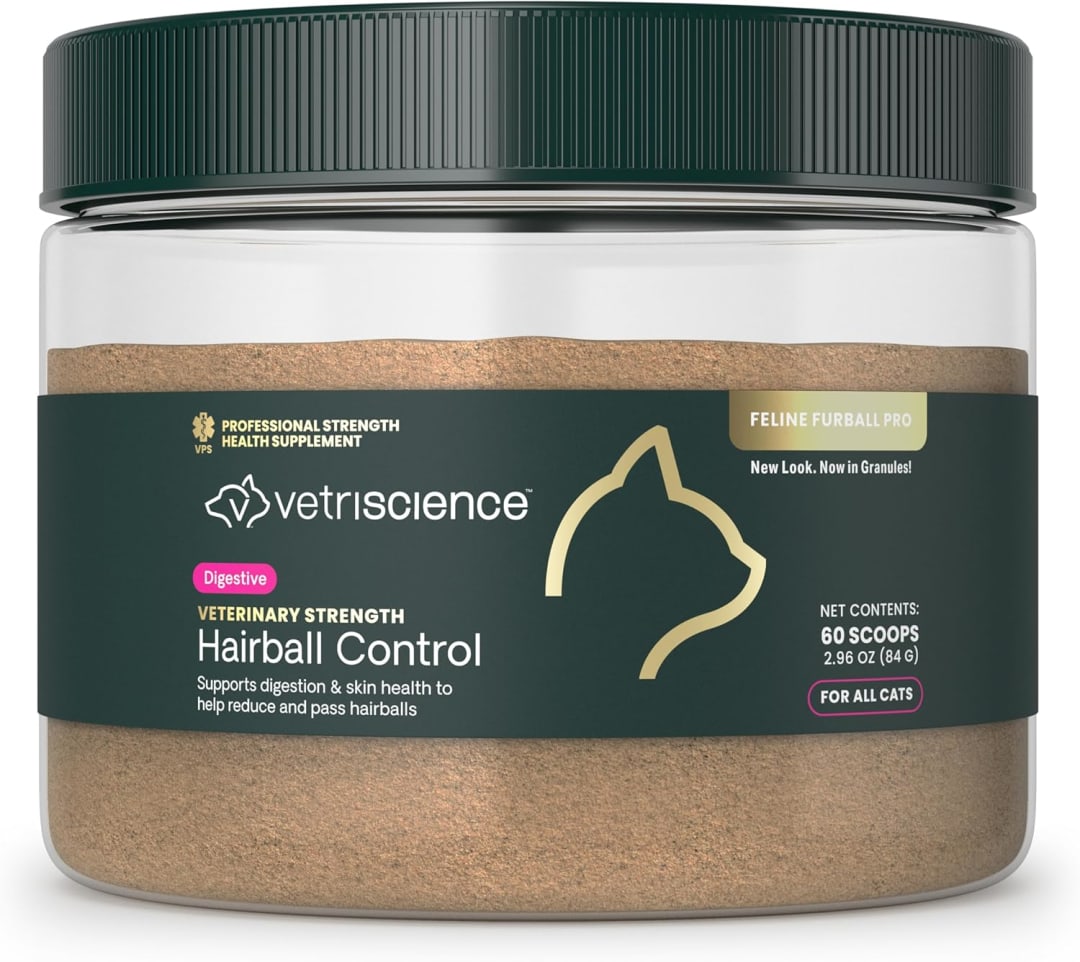 VS VET STRENGTH Hairball Control Powder, Cats, Chicken & Cheese, 60 Scoops