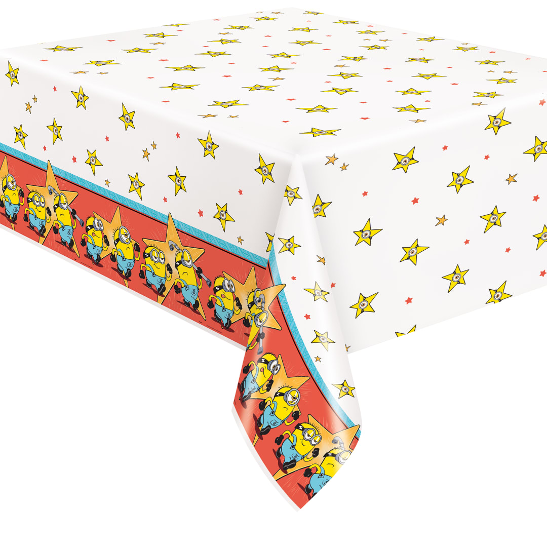 Minions 3 Rectangular Plastic Table Cover, 54" x 84" - Short Fold
