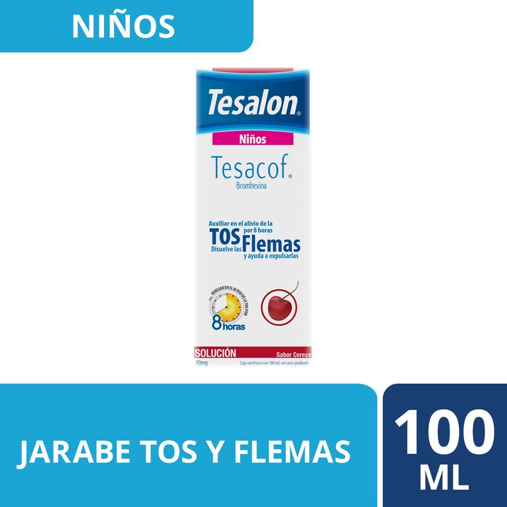 Tesalon Tesacof Jarabe para la Tos Solucion Infantil Sabor Cereza 100 ml