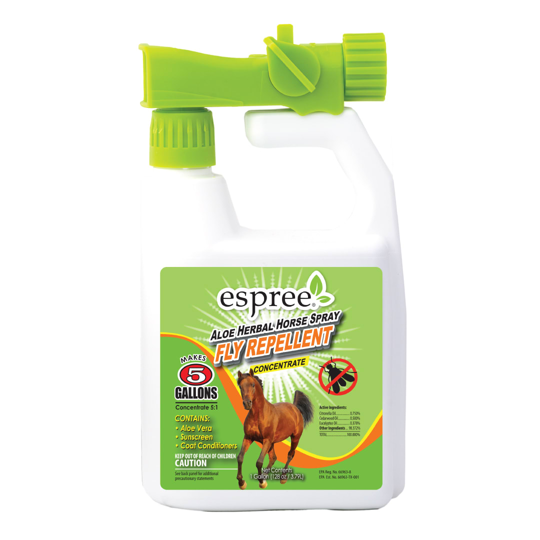 Espree Aloe Herbal Horse Spray | Fly Repellent with Aloe, Sunscreen, and Coat Conditioners | Promotes a Healthy Coat and Protection from the Sun | 1 Gallon Concentrate