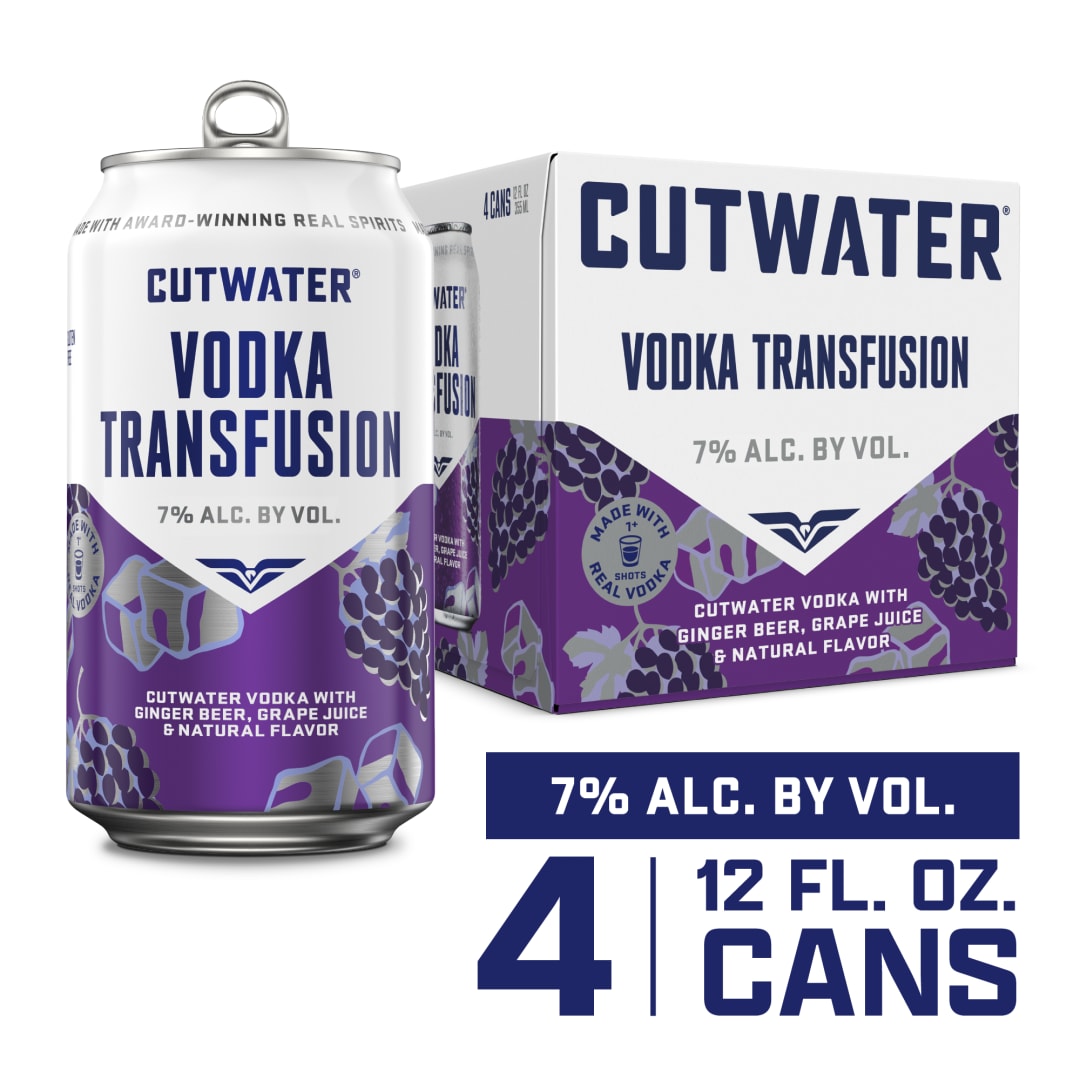 Cutwater Vodka Transfusion, 4 pack 12 fl oz Cans