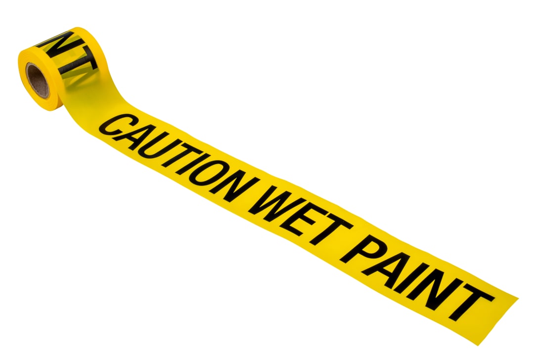 Barricade Tape-CAUTION WET PAINT 200'x3"x2Mil