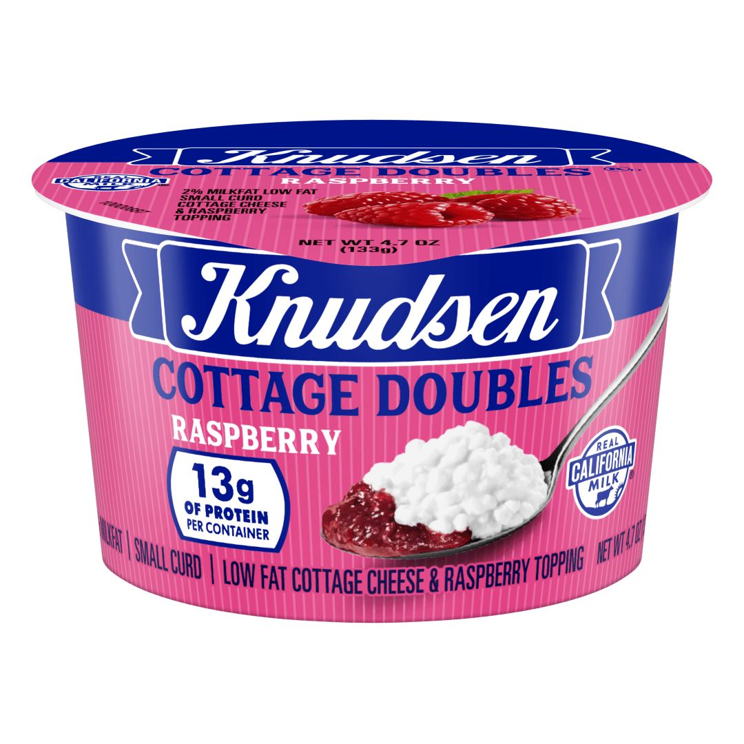 Knudsen's Cottage Cheese Doubles With Raspberry, Lowfat 2% Milkfat, 4.7 oz Cup, 13 g of Protein Per Serving