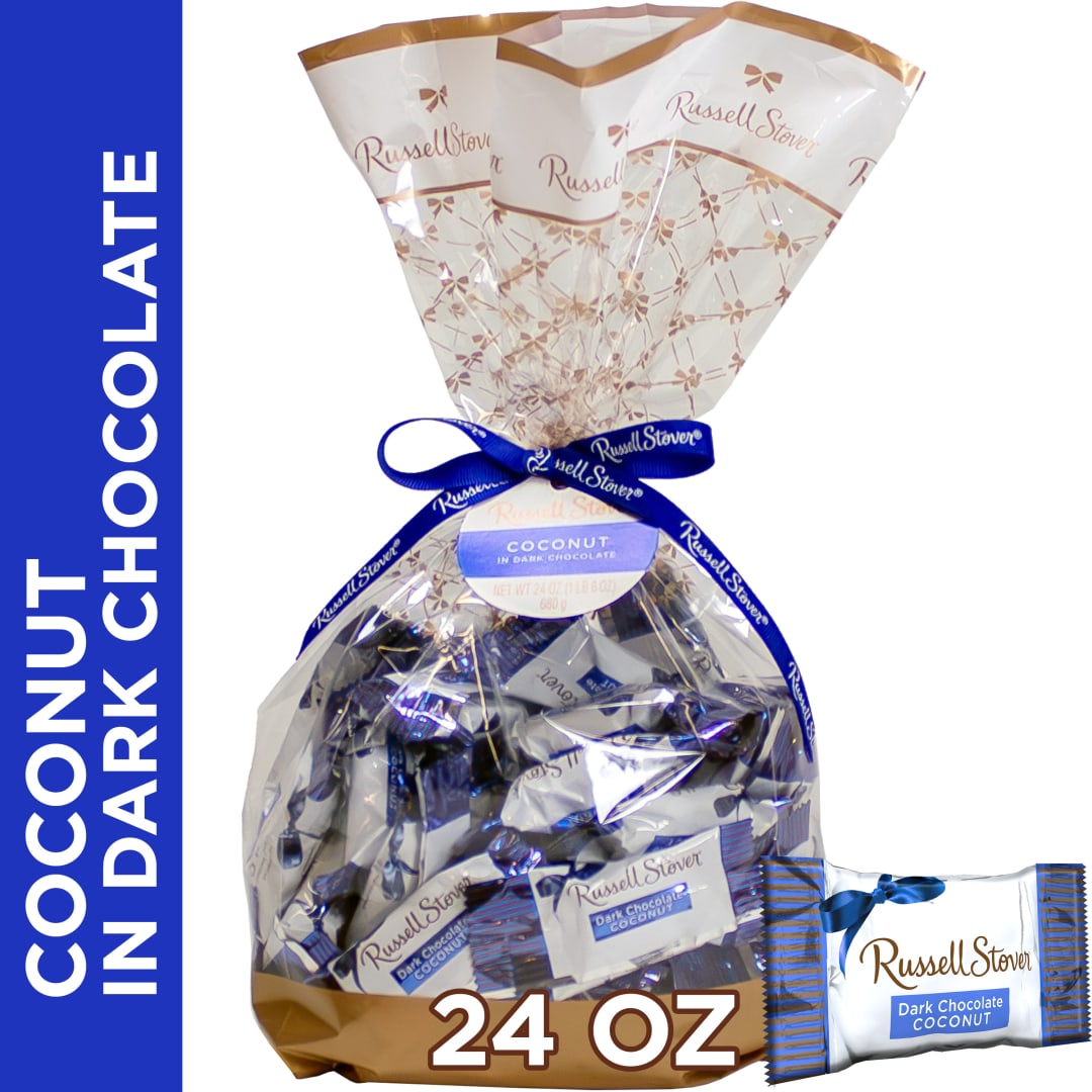 RUSSELL STOVER Dark Chocolate Coconut Gift Bag, 24 oz.