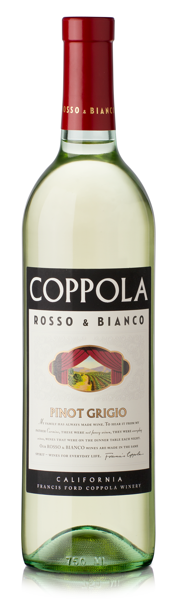 Coppola Rosso & Bianco Pinot Grigio White Wine, California, 750mL, 12.5% ABV