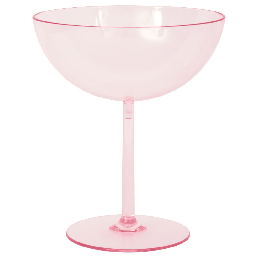 Pink Plastic Coupe Glasses, 2ct