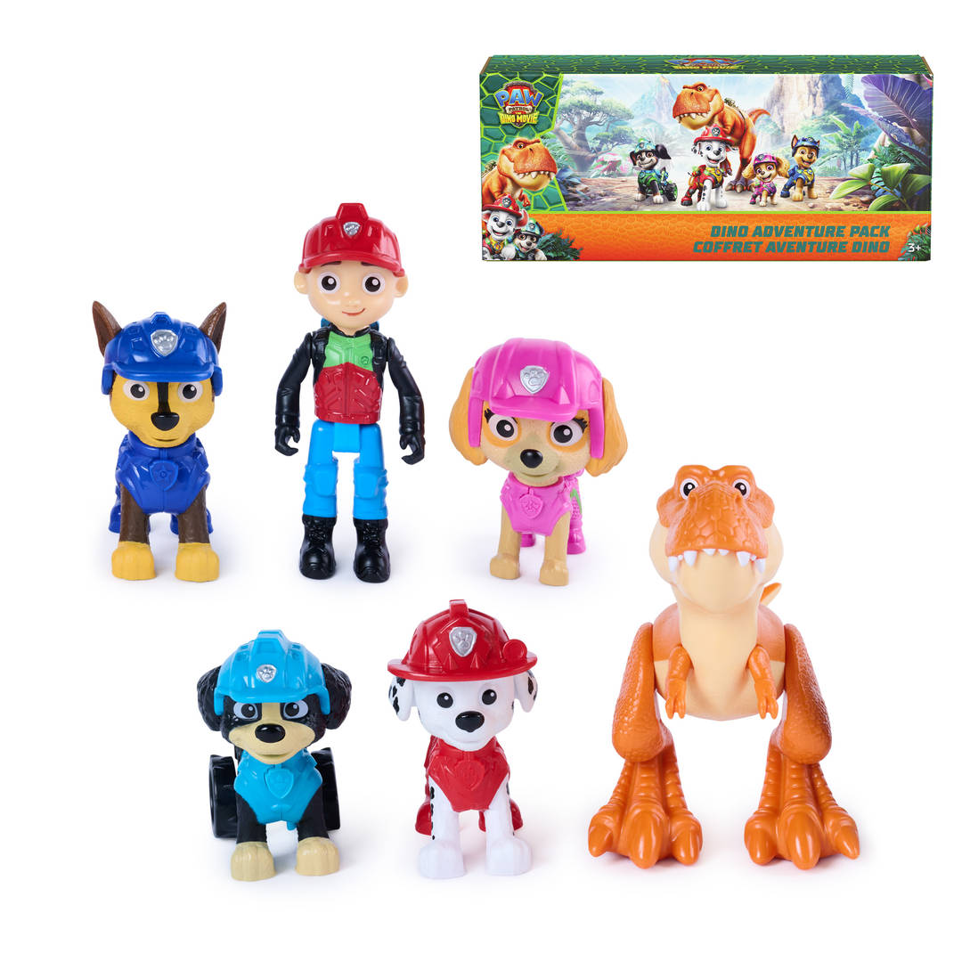 PAW Patrol The Dino Movie Dino Adventure Pack with 6 Toy Figures