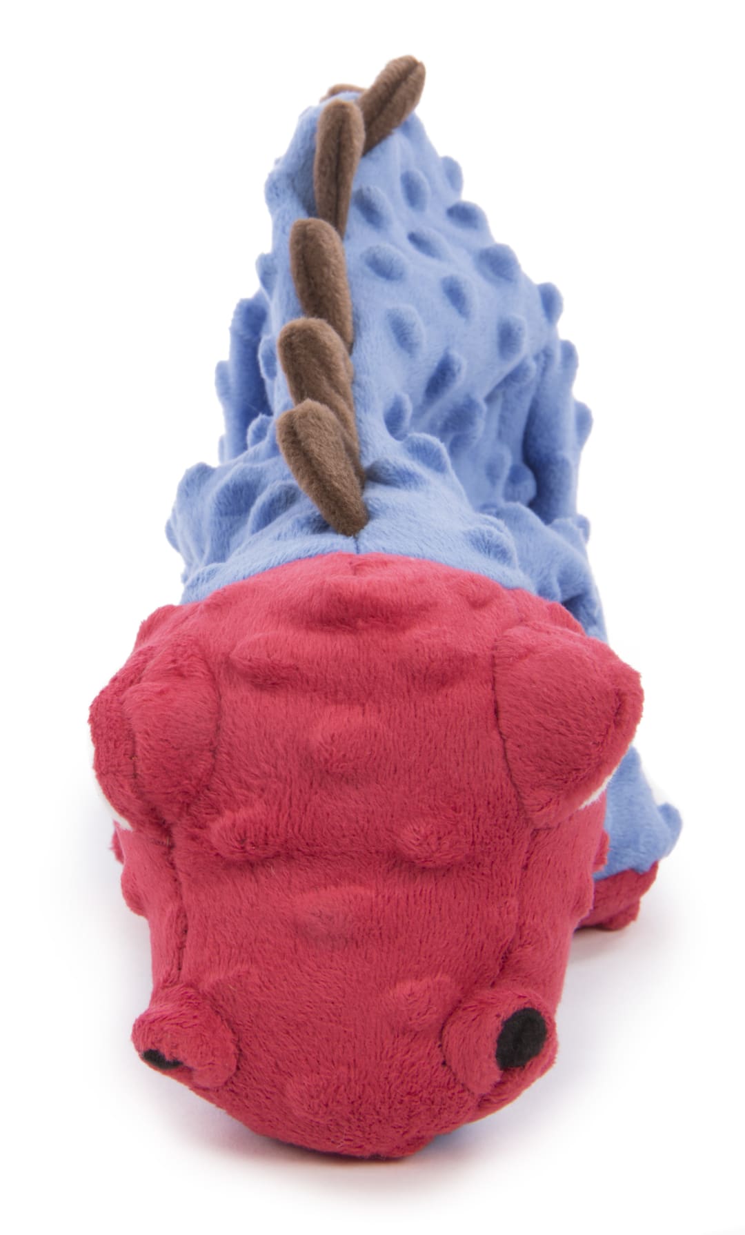 goDog Dinos  Spike Squeaker Dog Toy, Chew Resistant, Durable Plush, Soft, Tough, Reinforced Seams, Blue, Large