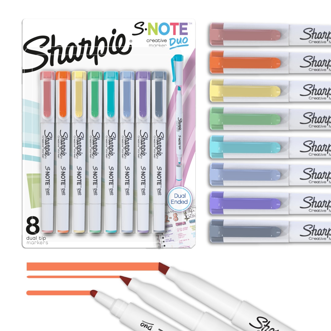 SHARPIE S-NOTE DUAL TIP 8CT BL RFID