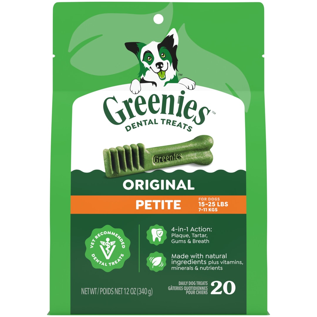GREENIES Original Petite Natural Dental Care Dog Treats, 12 oz. Pack (20 Treats)