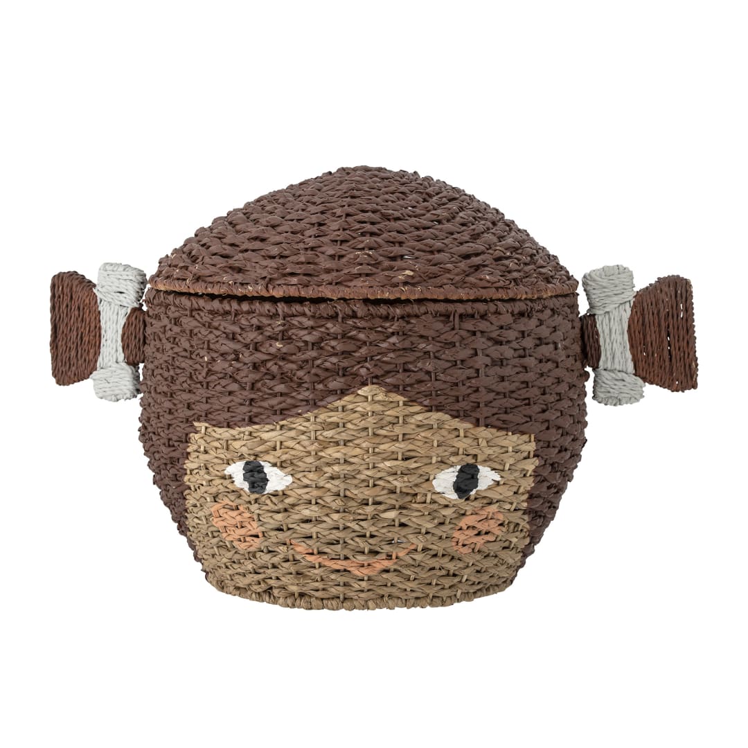 82054939 - Lill Basket w/Lid, Brown, Bankuan Grass STOCK: 44