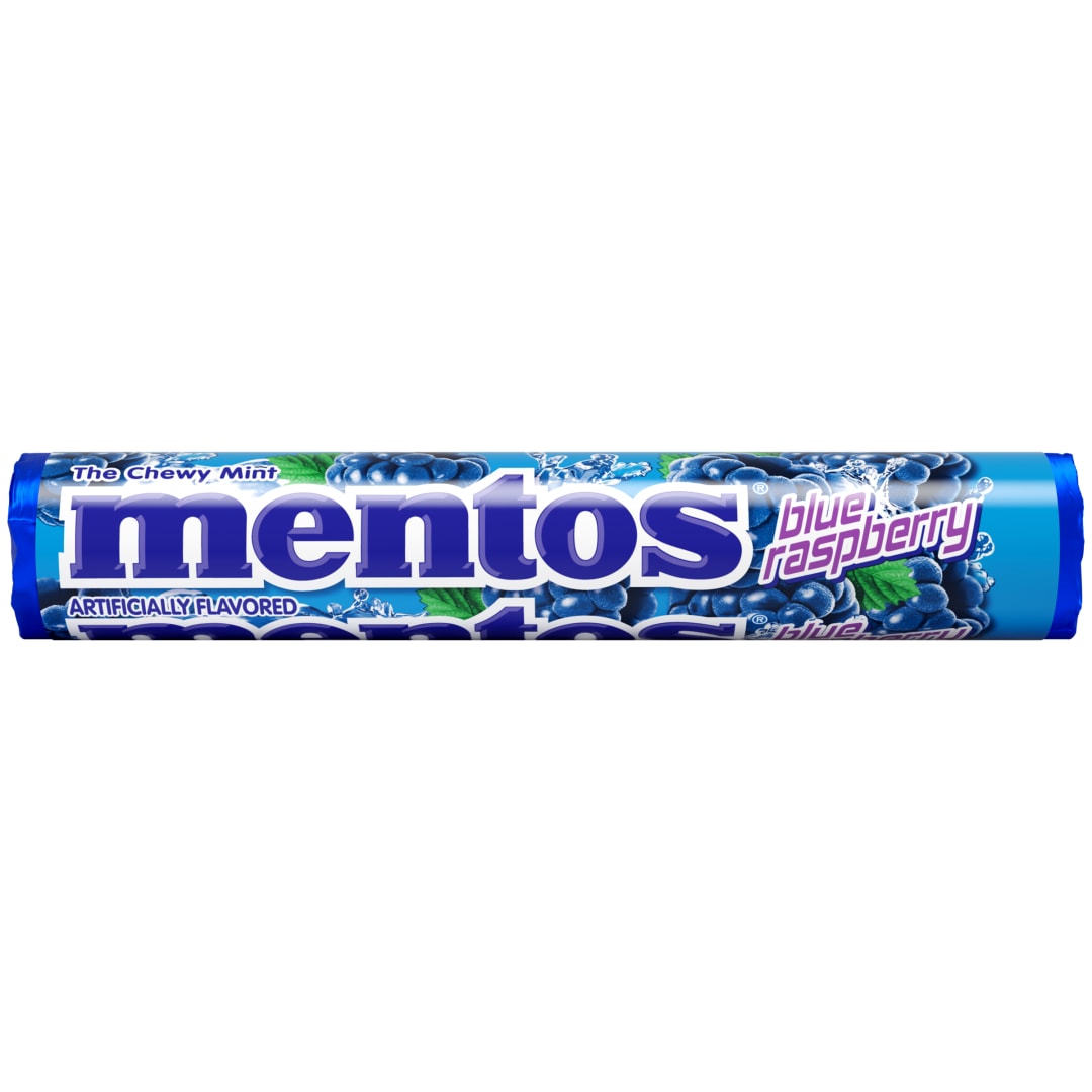 Mentos Chewy Mints Blue Raspberry 11 pc Single Roll