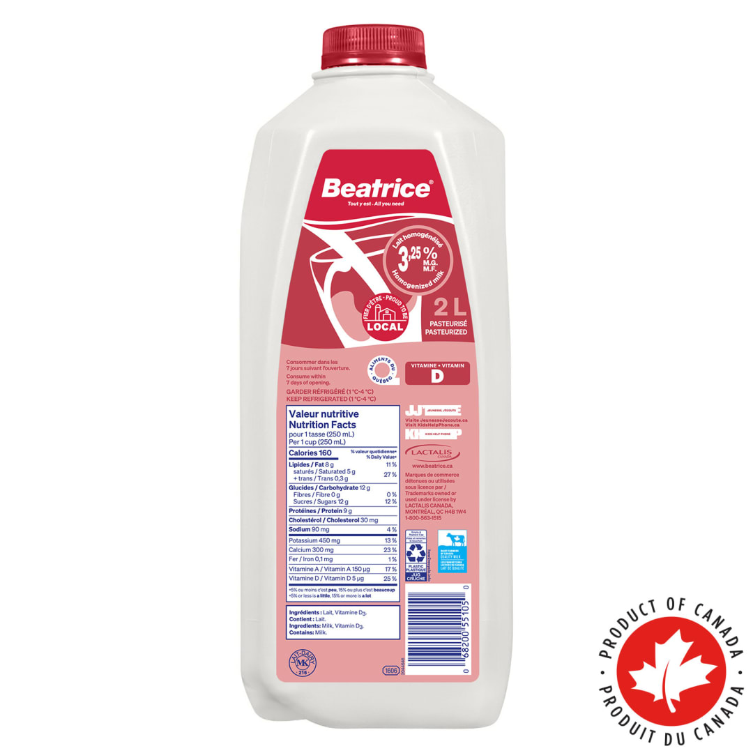 Beatrice Homogenized Milk 3.25%, 2L