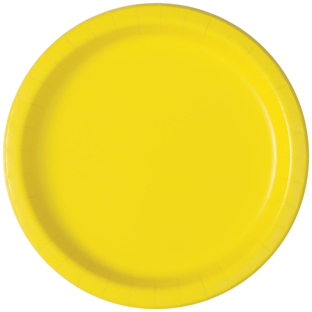 Neon Yellow Solid Round 9" Dinner Plates, 50ct