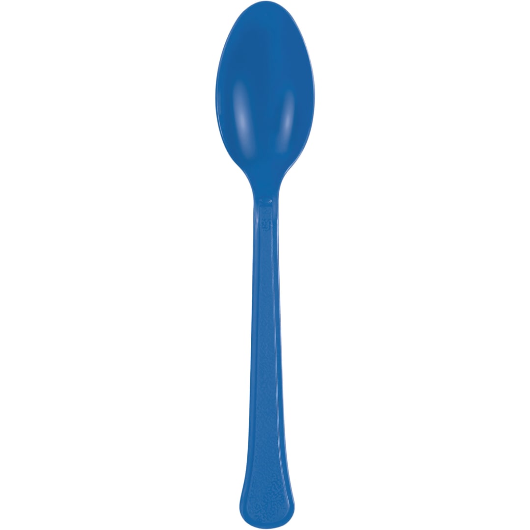 Royal Blue Solid Premium Plastic Spoons, 20ct