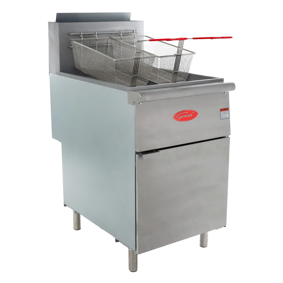 GFF5-70LP - General 70LB, 150,000 BTU Fryer, LP, Casters