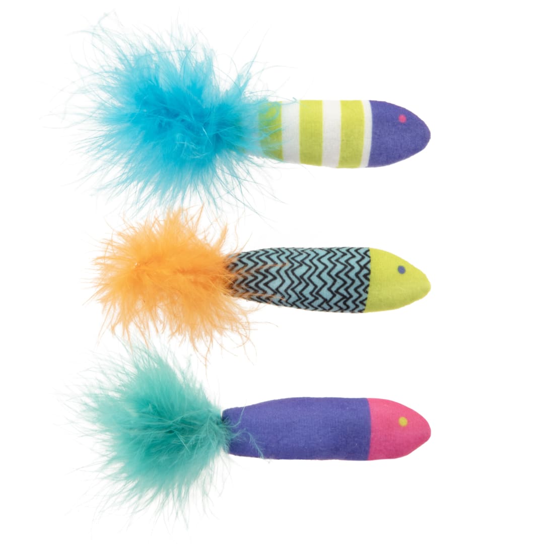 SmartyKat Catnip Fish Plush Fish Catnip Cat Toy, Assorted, Colors