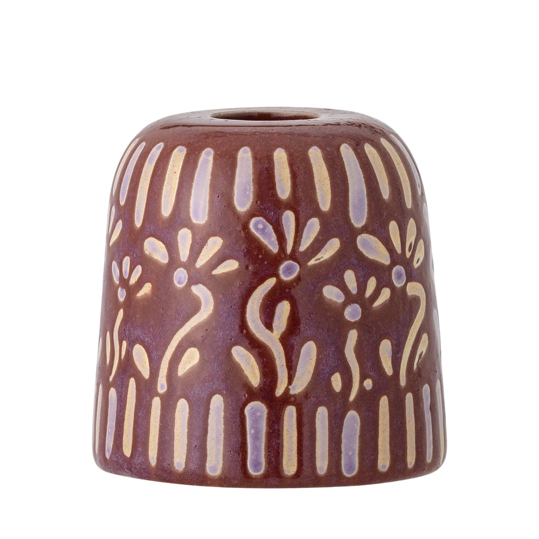 82062520 - Samsin Candle Holder, Purple, Stoneware STOCK: 253