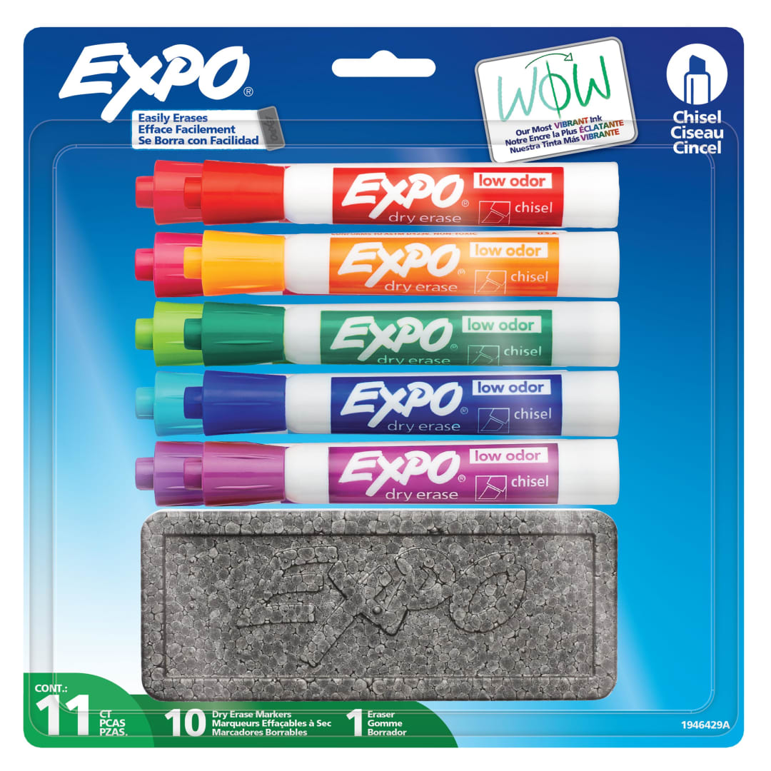 EXPO DE LO CHISEL 10CT F-ASST + ERASER
