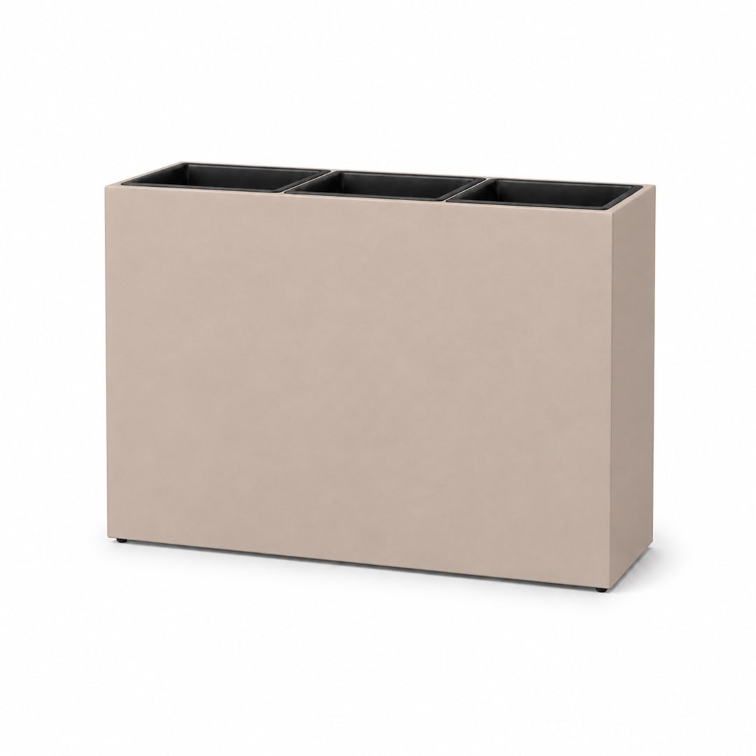 Smooth Rectangular Fiber Cement Planter, Sand