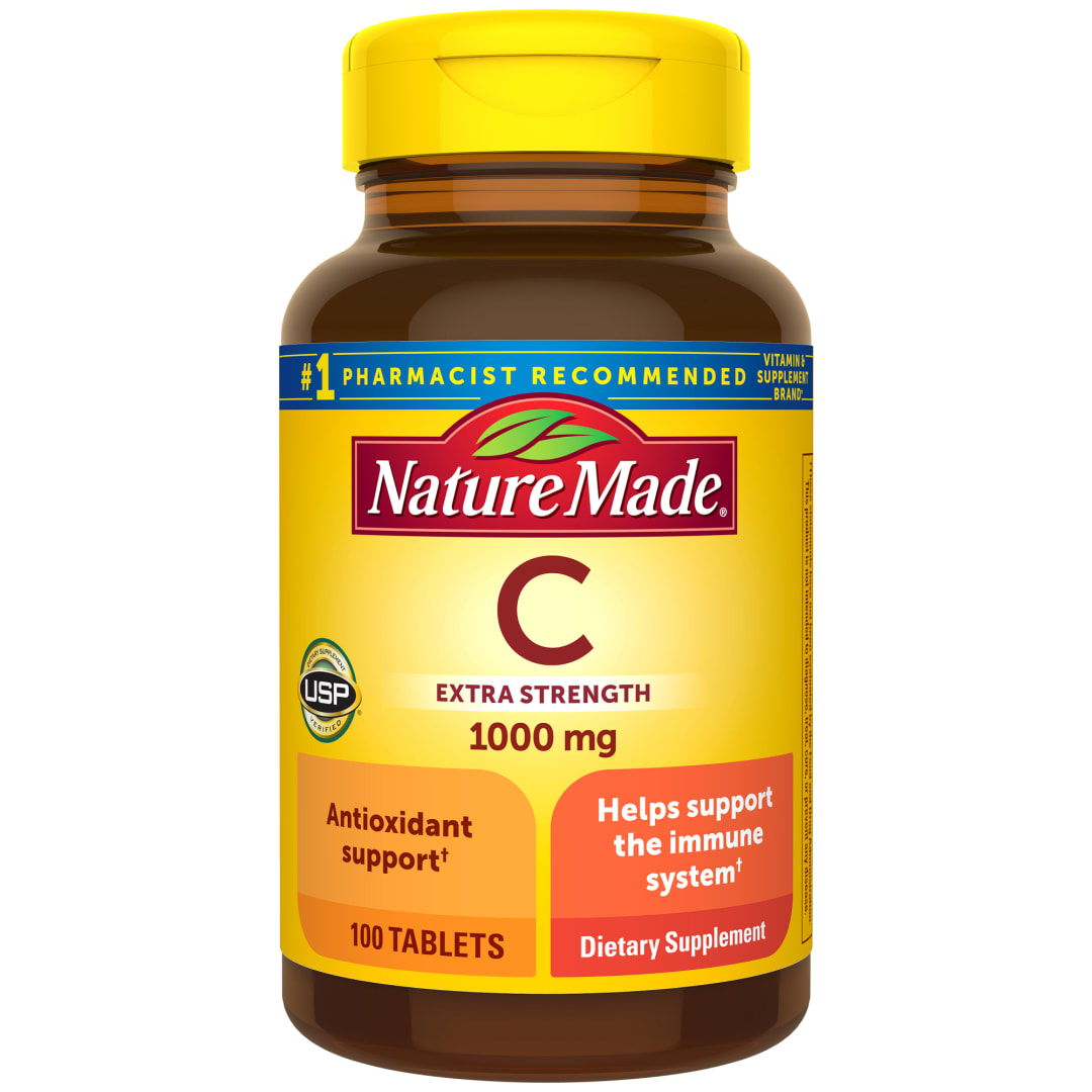 Nature Made Extra Strength Vitamin C 1000 mg Tablets, Adult Vitamin C Tablets for Immune Support, 100 Count, 100 Day Supply