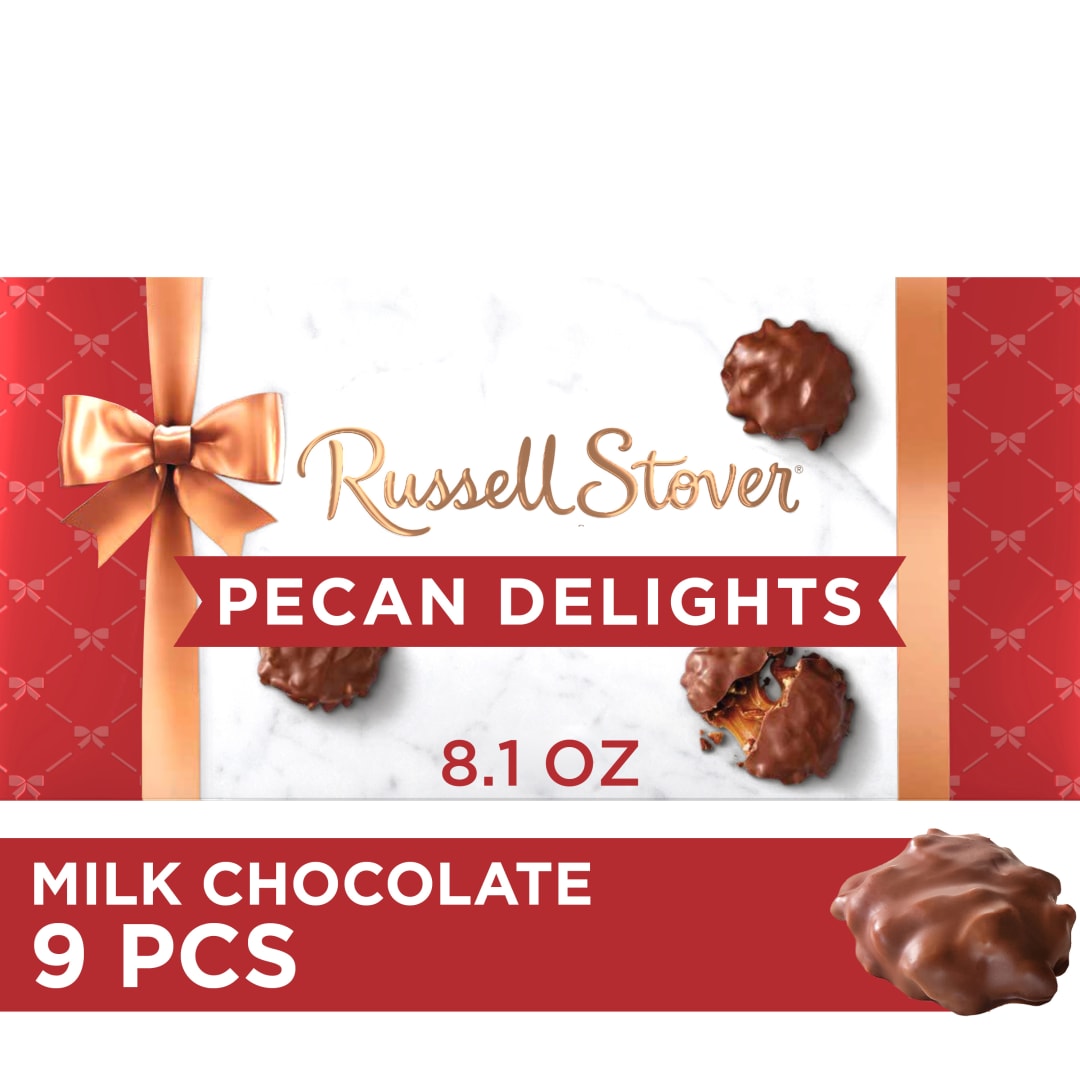 RUSSELL STOVER Pecan Delights in Milk Chocolate Candy Gift Box, 8.1 oz.