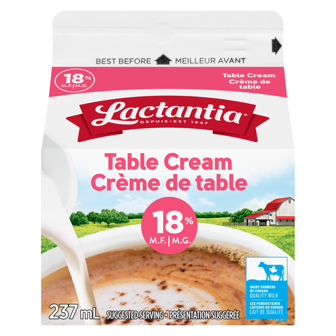 Lactantia Table Cream, 18%, 237mL