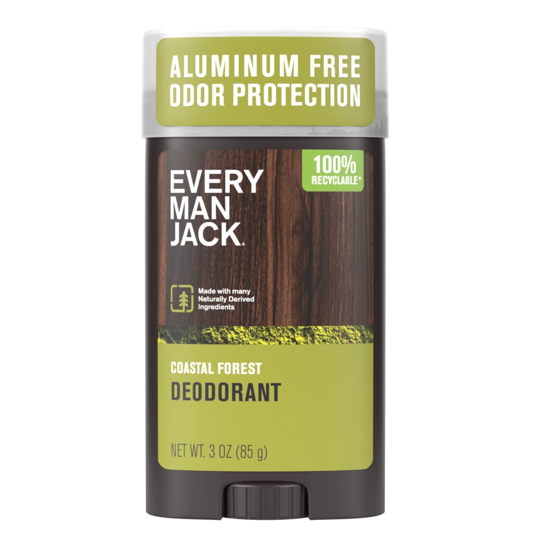 Every Man Jack Coastal Forest Men’s Deodorant - Stay Fresh with Aluminum Free Deodorant For all Skin Types - Odor Crushing, Long Lasting, with Naturally Derived Ingredients - 3oz