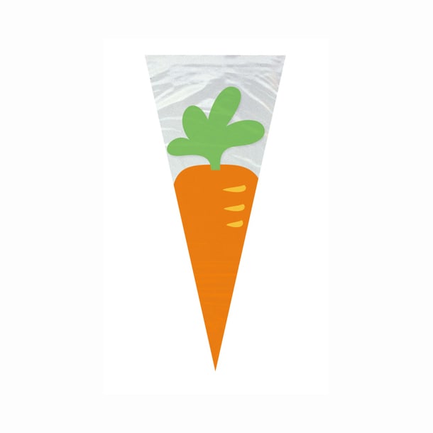 Carrot Cone Cellophane Bags, 20ct