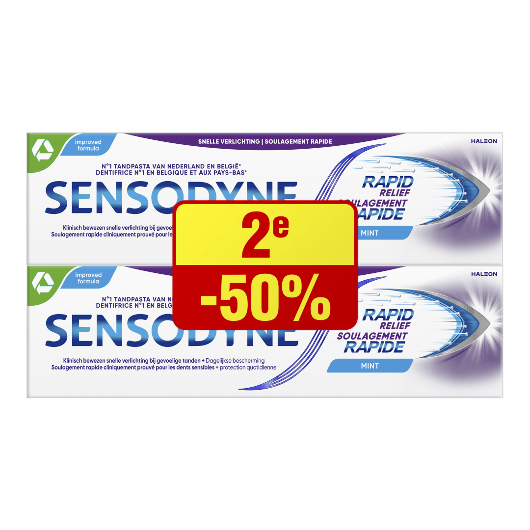 Sensodyne Rapid Relief Dentifrice - Promo pack - 2E -50%