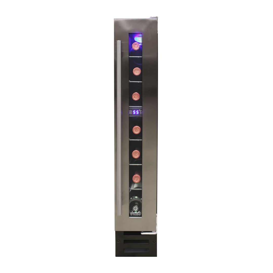 EL-7TSST - 7 Bottle Wine Cooler Glass Door Commercial Grade