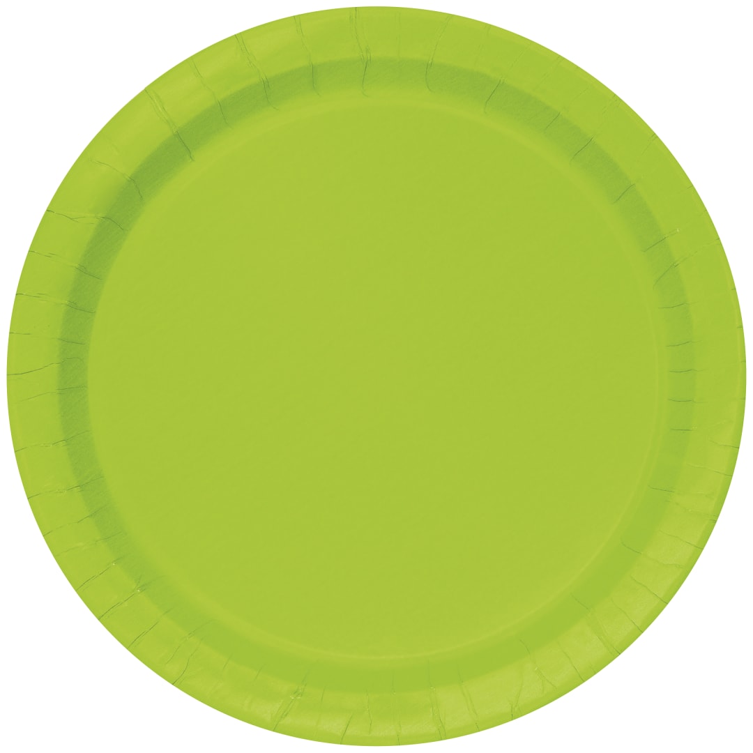 Neon Green Solid Round 9" Dinner Plates, 20ct