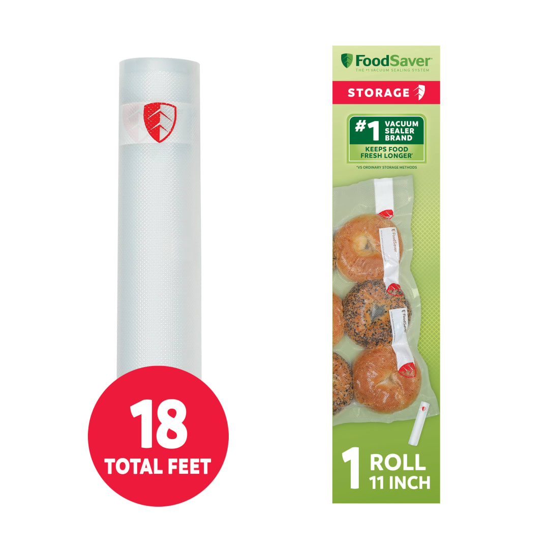 FoodSaver Vacuum Sealer Roll, 1 Pack, 11" x 18' Roll, BPA-Free Custom Size Storage Bags