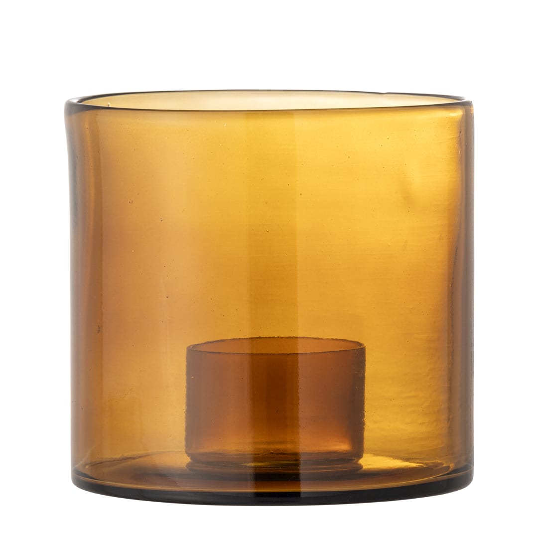 82068141 - Kahlah Candle Holder, Brown, Recycled Glass STOCK: 98