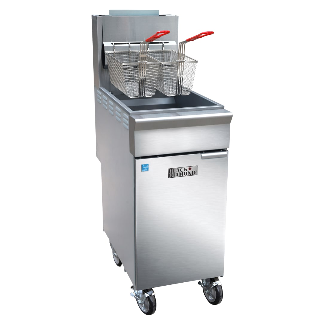 BDGF-ES35/NG - BD Fryer, Gas, 3-Tube, 35LB, 65K BTU, NG, Energy Star, Casters