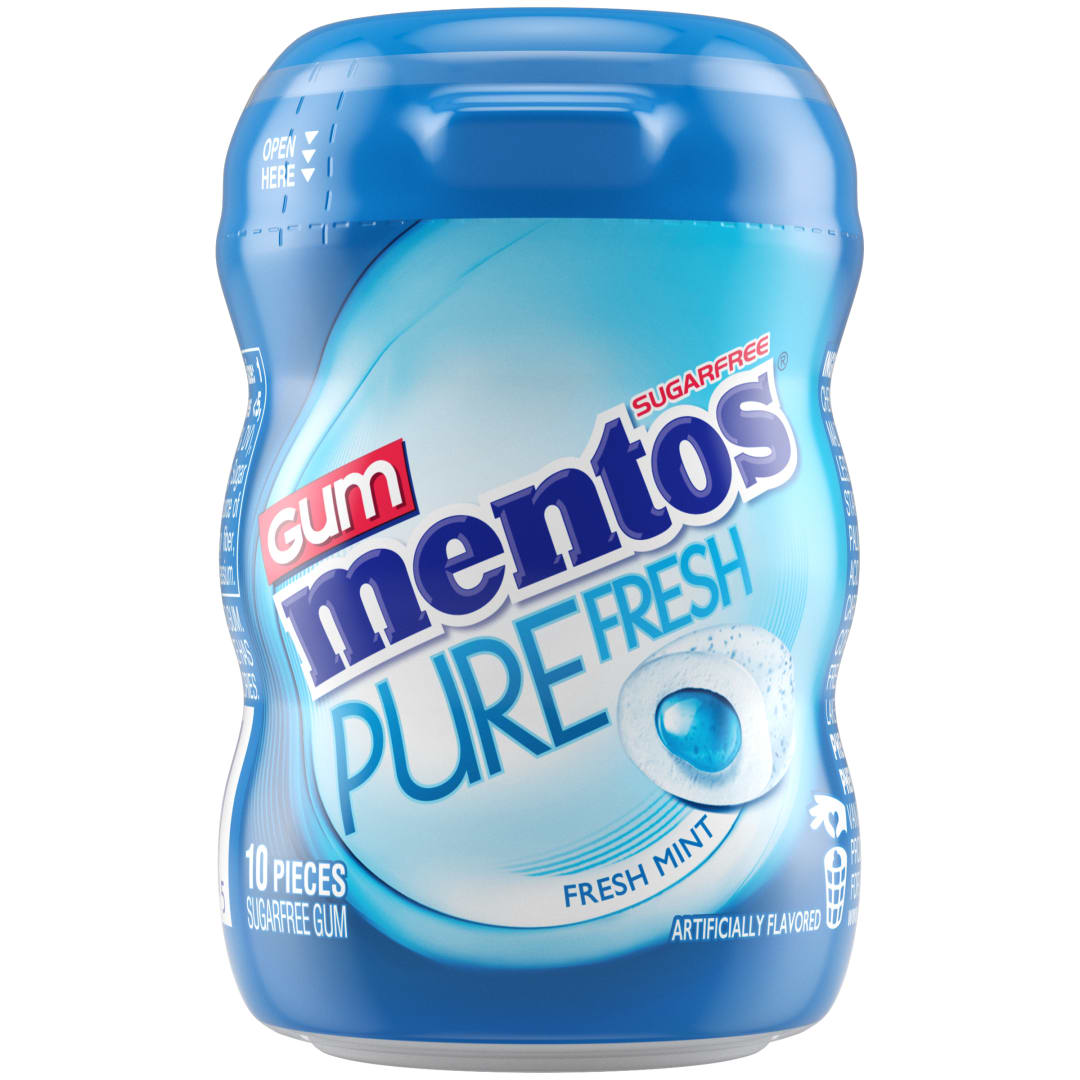 Mentos Gum Pure Fresh Sugar Free Chewing Gum Fresh Mint 10 pc Nano Bottle